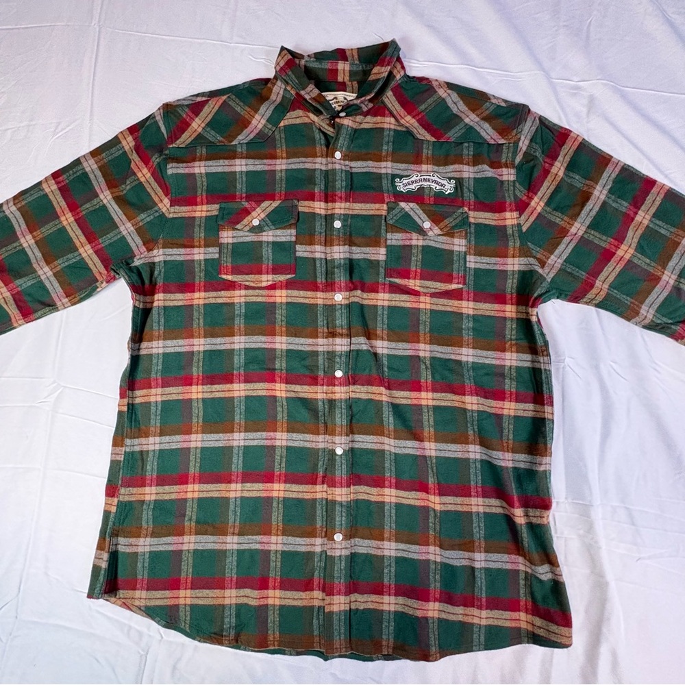 Plaid Button-Up Shirt - Green and Red XXL Sierra Nevada Brewing Co.